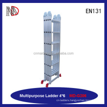 Aluminum folding ladder type steel hinge telescopic multi-purpose ladder with CE/EN131
